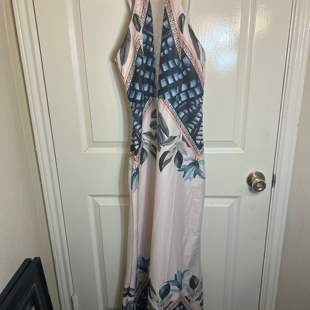 CBR Blue and Cream Maxi Dress